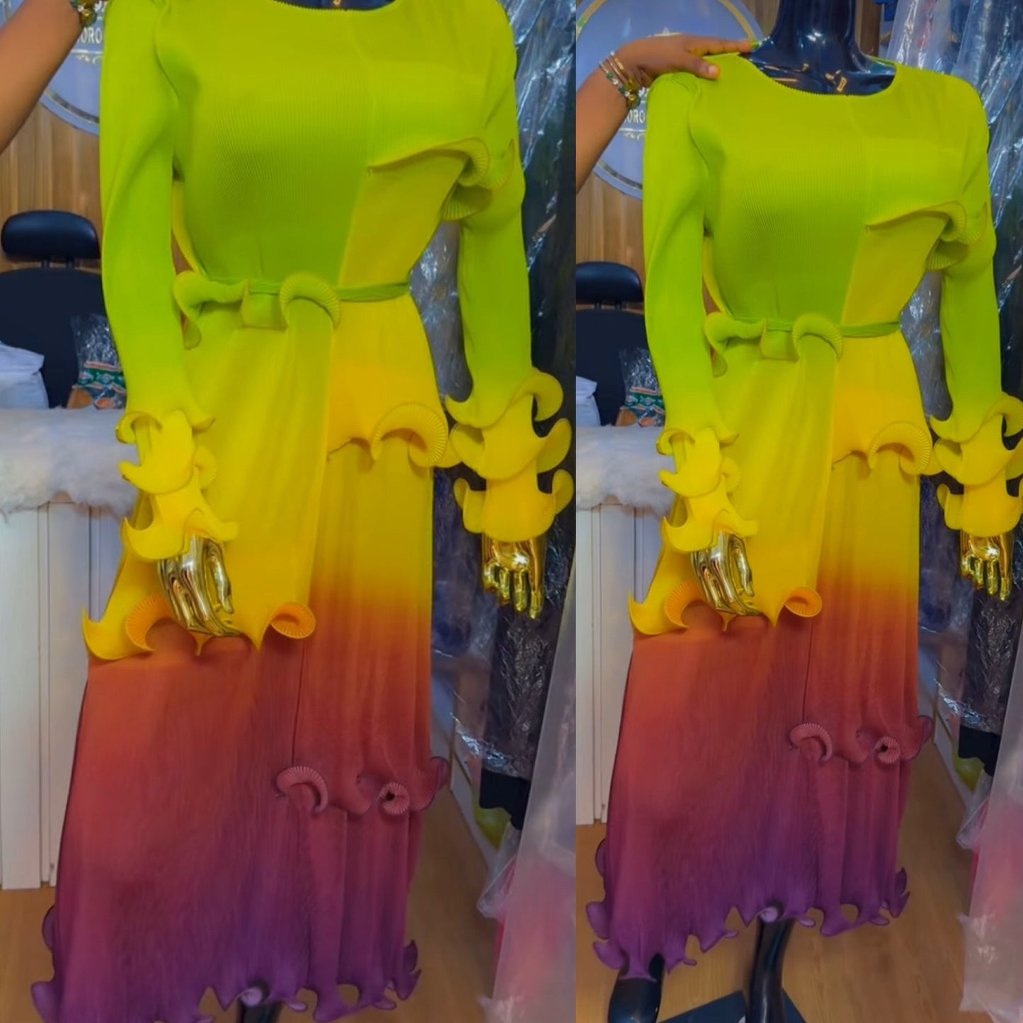 Ombré Ruffle dress