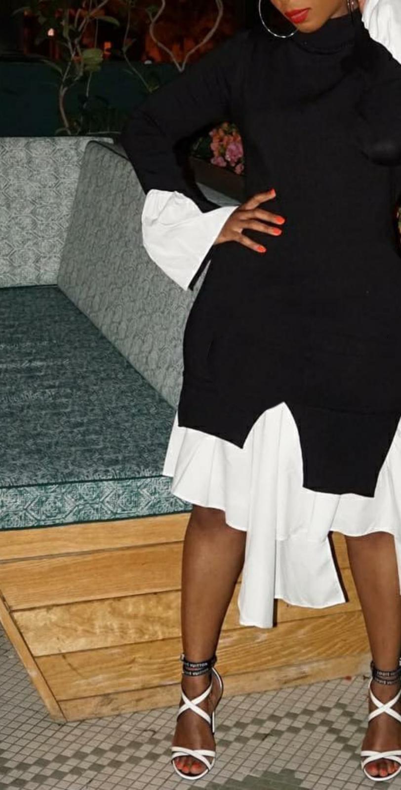 Black & White Sweater Dress
