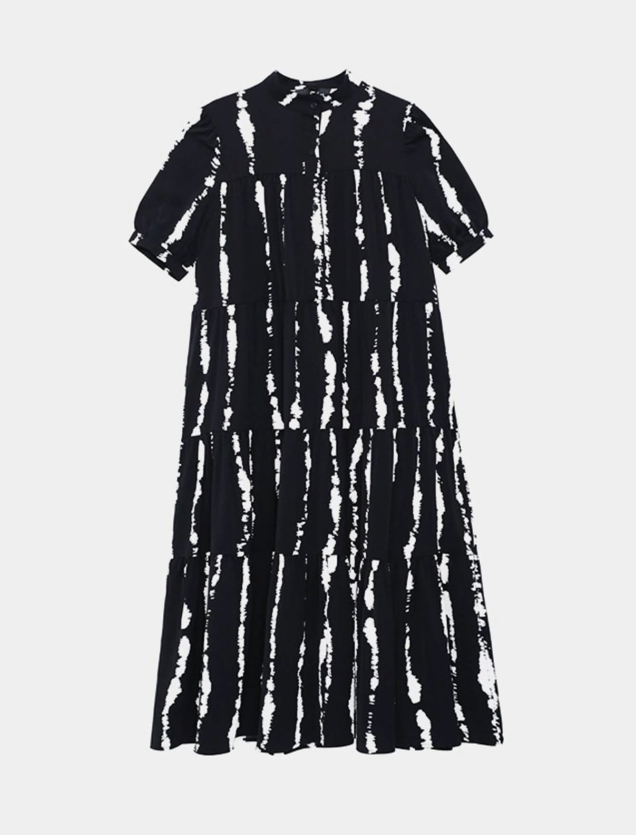 Printed Band Color Maxi Dress