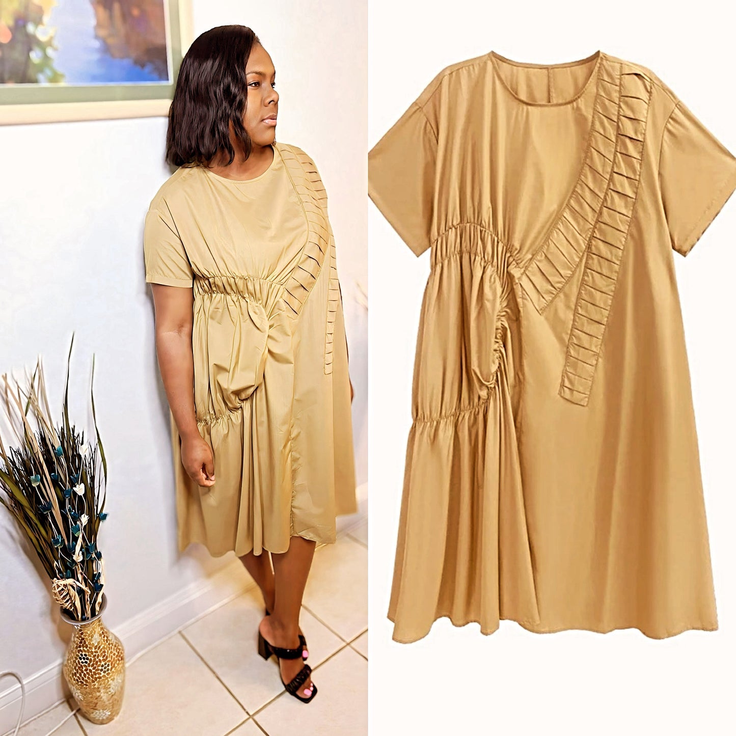 Cameo khaki dress