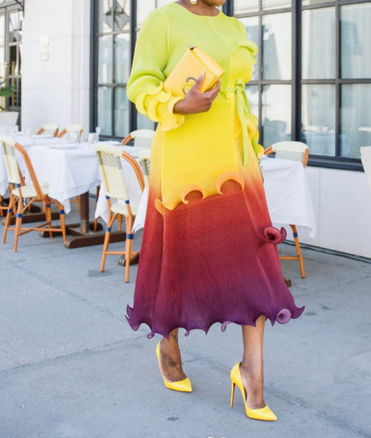 Ombré Ruffle dress