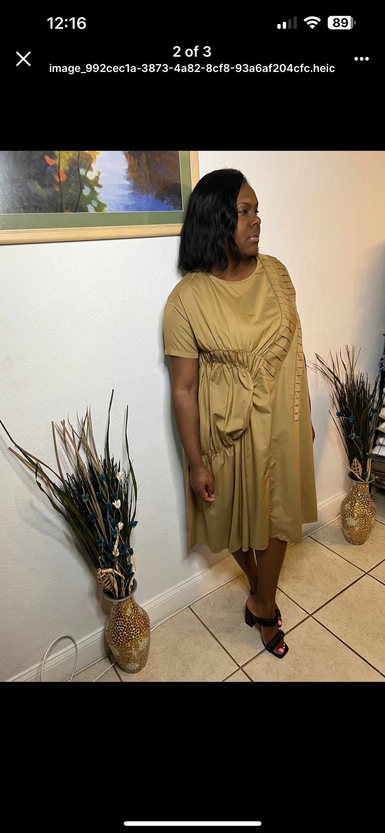 Cameo khaki dress