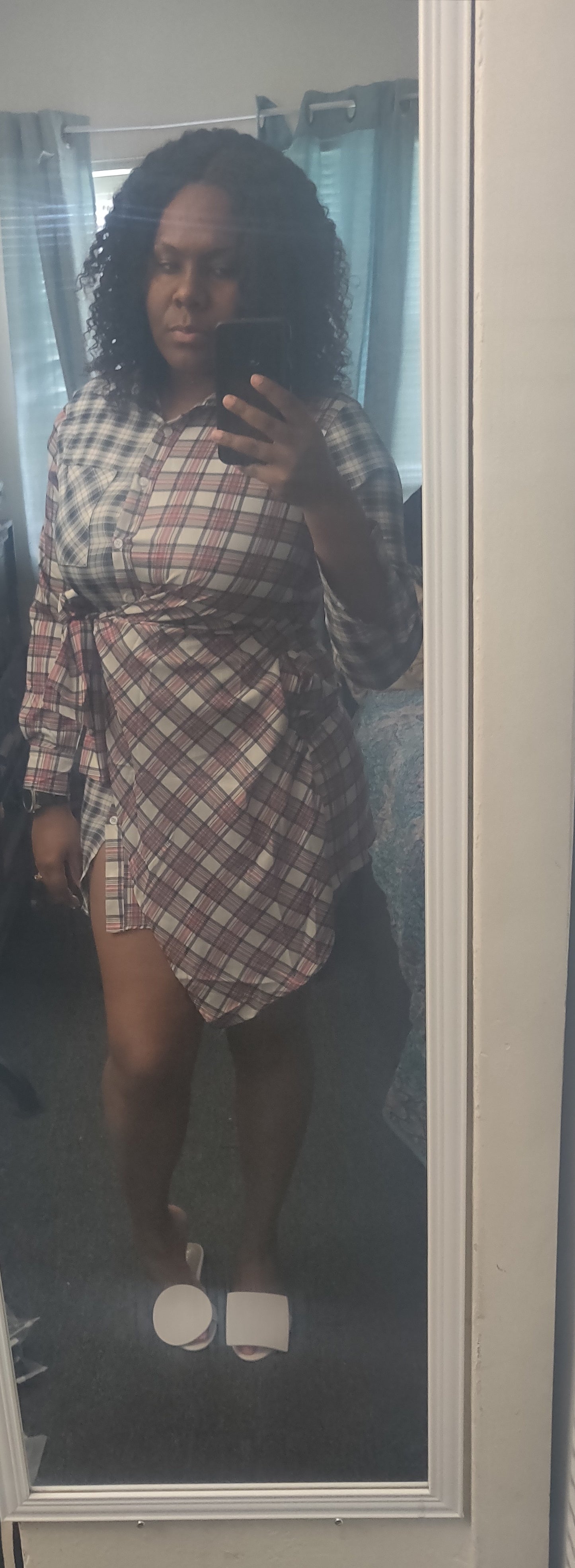 Plaid On Me Shirt Dress